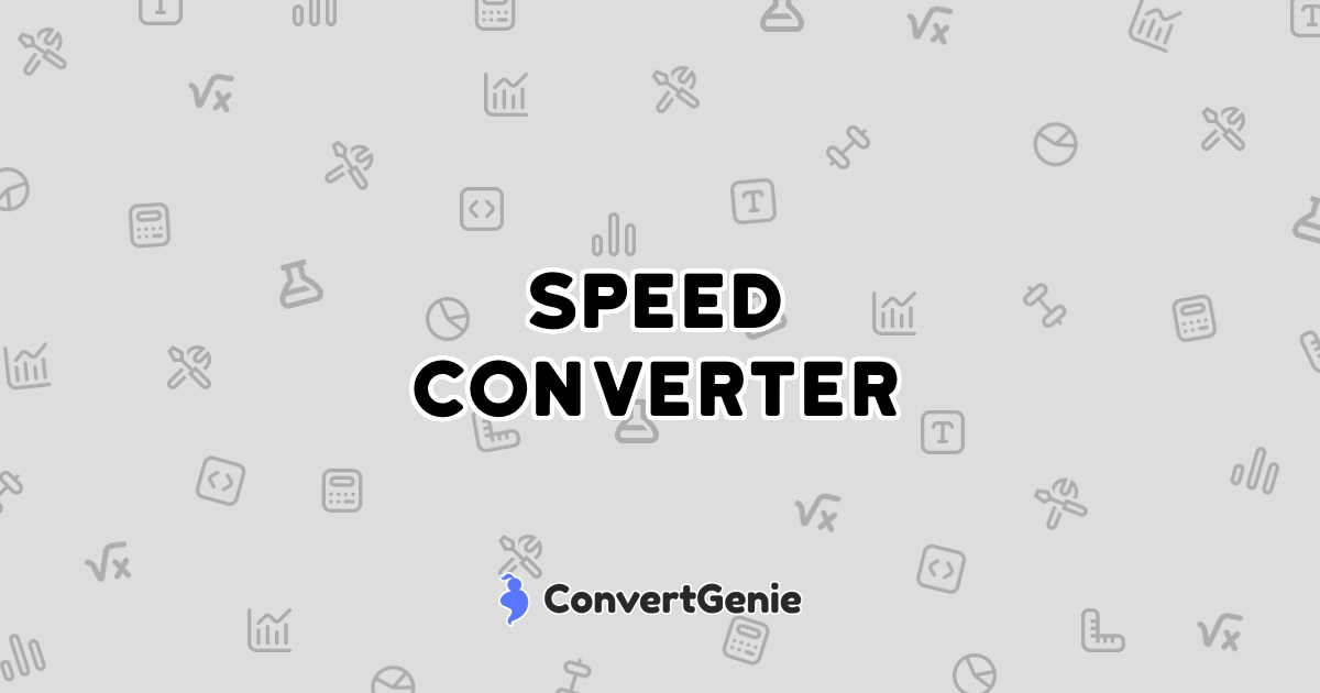 Speed Converter | ConvertGenie